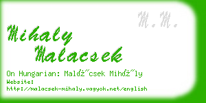 mihaly malacsek business card